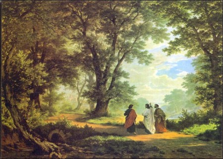 Gang nach Emmaus, Gemälde von Robert Zünd, 1877, 119 x 158 cm, Kunstmuseum St. Gallen